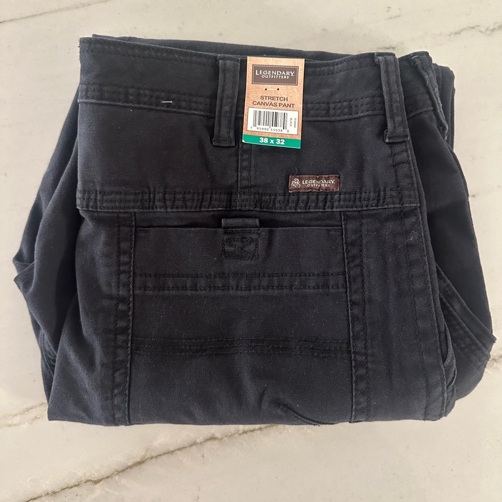 Legendary Outfitters Men's Stretch Canvas Pants Black 38X32 NWT